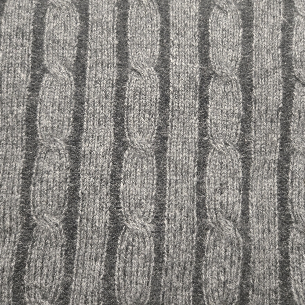 Amicale Cashmere Grey Cable Cashmere Sweater Umisex SZ L - Picture 13 of 13